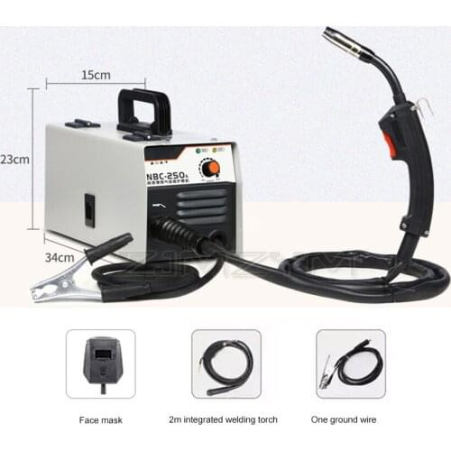 NBC-250A Home Gas-free Welding Torch Carbon Dioxide Gas Shielded Welding Machine Sngle-use Integrated Welder 220V 5.5kw 0.5-5mm