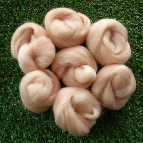 New 45g Needle Felting Pink Flesh Skin Tones Felting Wool Roving for 3D Projects Wool Fiber