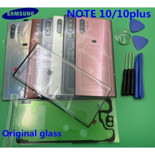 New Original Front Screen Glass Lens Samsung Galaxy NOTE 10+PLUS N970 N975 Rear Battery Cover Door Back Housing with Adhesive