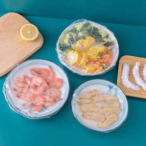 Fresh Keeping Bags 100pcs Sealing Bags Food Cover Elastic Stretch Adjustable Bowl Lids Universal Kitchen Wrap Fresh Keep VC