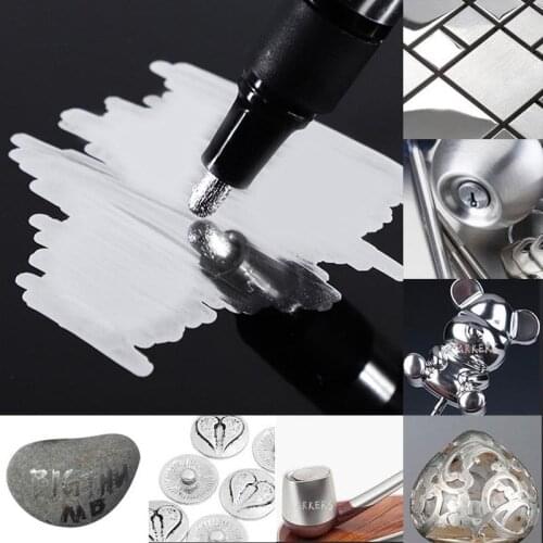DIY Epoxy Resin Permanent Marker Pen Silver Mirror Reflective Markers Paint Craftwork Pens For Epoxy Resin Mold Drawing Tool