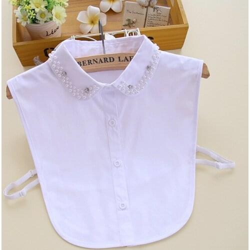 Handmade Shirt Fake Collars for Women Blouse Tops Removable Half Shirt Detachable Collar Female Solid Color Sweater False Collar