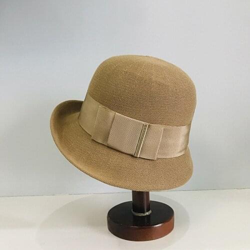 New Metal Strip Broadband Paper Straw Hats For Women Summer Fashion Casual Fisherman Bucket Hat Sunscreen Holiday Beach Sun Hats