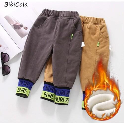 Autumn Winter Boys Pants 2021 New Fashion Thick Sweatpants Children Polar Fleece Lining Casual Sports Pants Kids Trousers