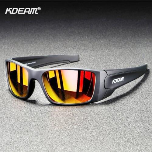 Rectangular Polarized Sunglasses for Men KDEAM Brand Running Climbing Sports Sun Glasses Real Coated Lens TR90 Frame Gsfas GR4