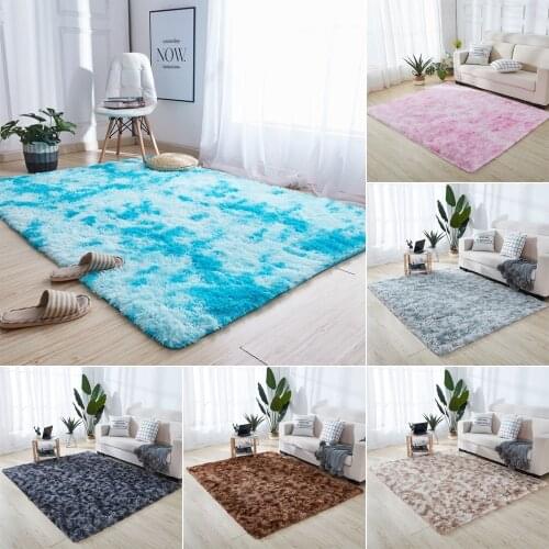 Modern Fashion Personality Carpet Shaggy Tie-dye Carpets Nordic Art Living Room Non-slip Floor Mats Bedroom Window Gradient Rugs