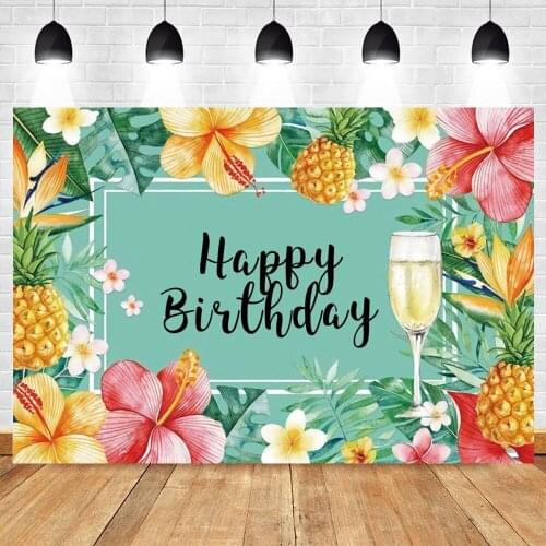 Yeele Summer Tropical Pineapples Champagne Backdrop Baby Shower Birthday Party Background Photography Photo Studio Photophone