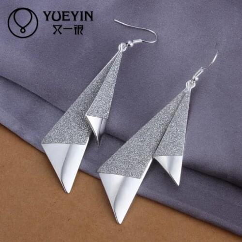 Wholesale silver plated Dangle earrings for women wedding jewelry Long Earrings Romantic big stone Hot Sale