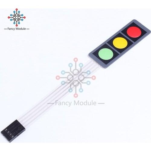 1*3 Keys Button Matrix Array Membrane Switch Keypad Red Green Yellow Keyboard Display Switch Control Panel for DIY