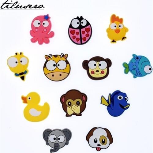 1pcs Cartoon Animals Shoe Charms Shoe Accessories Shoe Decoration for Croc JIBZ/ Wristbands kids Party Xmas Gift F031
