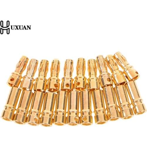 10Pair 3.5mm Gold-plated Bullet Banana Plug Connector For RC Motor Battery Connector Male+Female