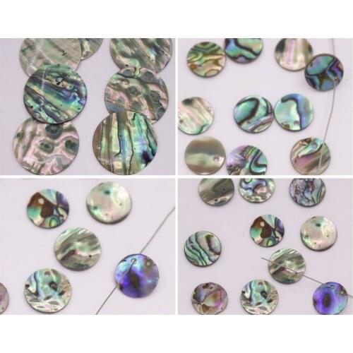 10PCS Coin Natural Green Abalone Shell Jewelry Making Charms Choose 10 12 15 30mm