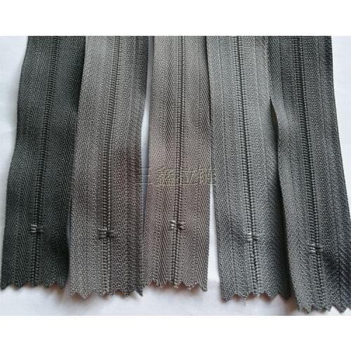 100 pcs/lot YKK nylon trousers zipper close end dark grey garment pants skirt handwork clothes bags accessories zippers