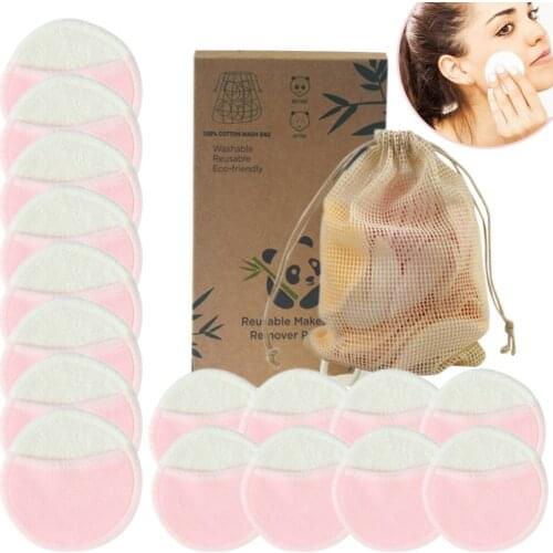 16PCS Makeup Remover Pads with Pocket Washable and Reusable Face Pads Face Cleaning Exfoliating Rounds for All Skins