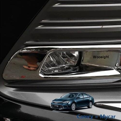 2Pcs For Toyota Camry 8th 2018 Car Accessories ABS Chrome Front Fog Lamps Cover Sticker Trim Styling Protection Molding Frame