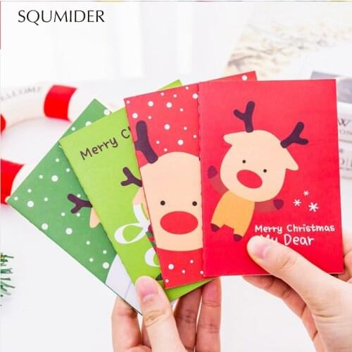 4pcs/lot Christmas Cute Cartoon Small Notebook Paper Book Diary Notebook Stationery best Christmas Gifts for Children Stationery
