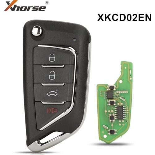5pcs Xhorse XKCD02EN 4 Buttons VVDI Wire Remote Car Key Fob for Xhorse VVDI VVDI2 MINI Key Tool