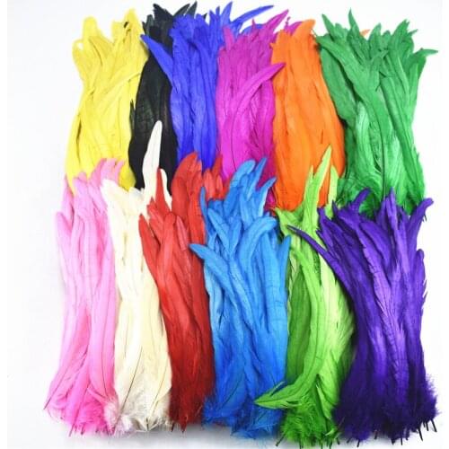 50Pcs Rooster Feather Rooster Tail Feathers 30-35cm 12-14" Rooster Feathers for Crafts Craft Feathers Decoration Plumes Carnival