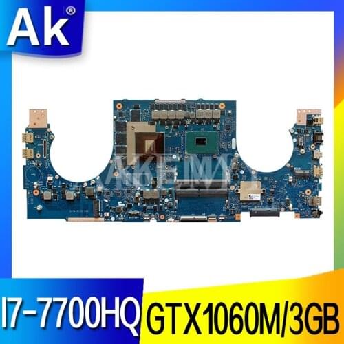 Akemy GL702VM For ASUS ROG GL702VM GL702V Laotop Mainboard GL702VM Motherboard W/ I7-7700HQ GTX1060M/3GB DDR4