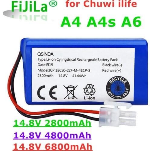 Original Rechargeable Battery 14.8V 6800mAh robotic vacuum cleaner accessories parts for Chuwi ilife A4 A4s A6