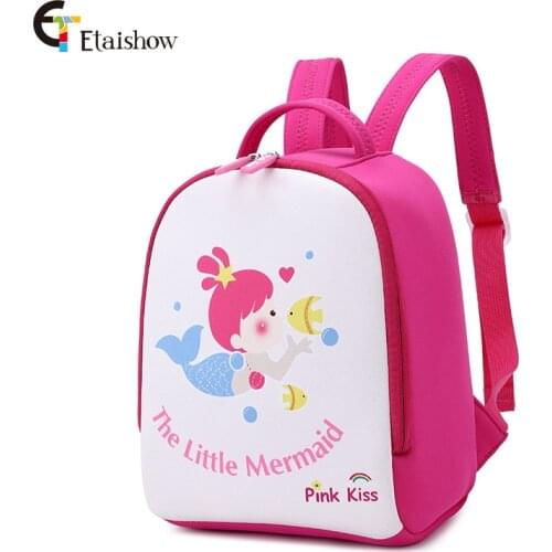 3D Cartoon Fish Girl Kids School Bag Kawaii Soft Pink Mermaid Cute Kindergarten Backpack Toddler Baby Bag Children Gift