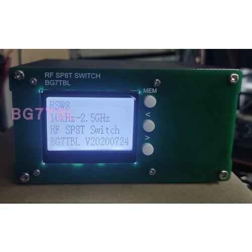 By BG7TBL LCD 10KHz-2.5GHz SP8T Single-pole eight-throw switch, CNC switch, program-controlled switch, 8 select 1 switch