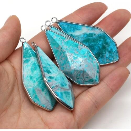 Natural Stone Faceted Apatite Pendant Water Drop shape Exquisite charms for Jewelry Making DIY Necklace Accessories 20x38mm