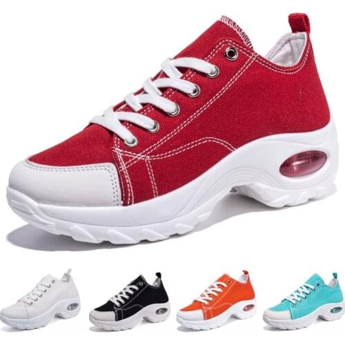 Women Shoes Canvas Platform Sneakers Height Increasing Slip On Female Wedges Thick Sole Tennis Shoes 2021 Indoor Outdoor Walking