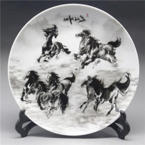 Chinese Porcelain painted Eight horses Plate
