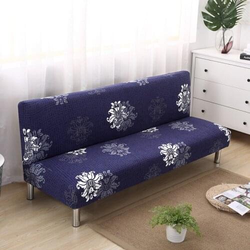 Classic Pattern Stretch Sofa Cover Armless All-inclusive Slip-resistant Elastic Couch Slipcovers Without Armrest For Living Room