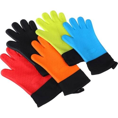 Kitchen Heat Resistant Gloves Temperature Resistant Gloves Kitchen Accessories Silicone Glove Cooking Baking BBQ Oven Gloves