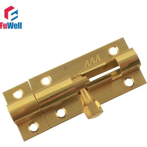 4pcs 2'' Brass Door Bolt Lock Latches 1mm Thickness Bathroom Gate Door Barrel Bolt