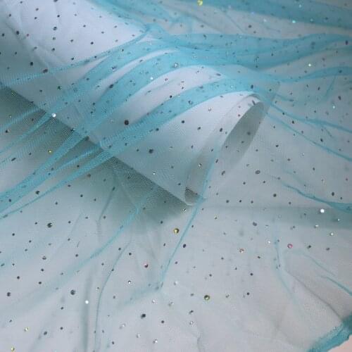 100cm*135cm Glitter Sequined Netting Soft Mesh Lace Fabric Paillettes Material