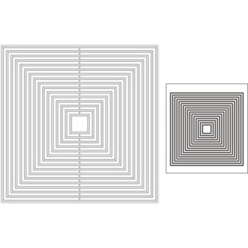 2020 New Hot Rectangle Nesting Multi-layer Mould Background Metal Cutting Dies and For Die Scrapbooking Foil Cut Crafts No Stamp