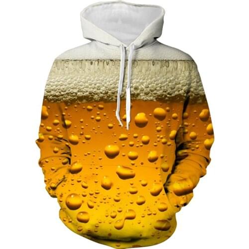 2021 New 3d hoodie Men Beer Hamburger Poker hip hop hoodies men And women print Hoodie Oversize top