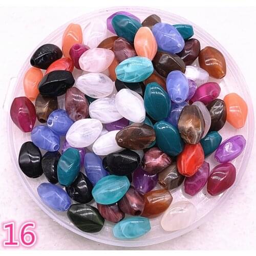 New 30pcs 13x8x7mm Imitation Stone Beads Oval Shape Acrylic Beads for Jewelry Making DIY #16