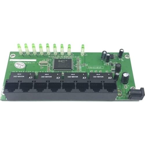 OEM 10 / 100mbps RJ45 8 Port Fast Ethernet Switch module Lan Hub US EU Plug 5v Adapter Power Supply Network Switch motherboard