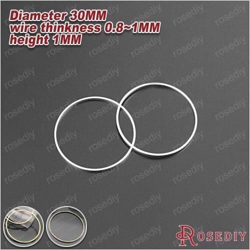 Wholesale Diameter 30mm Thickness 0.8mm Antique Bronze /Imitation Rhodium/ Gold Color Round Brass Closed Rings 20 pieces(JM7158)