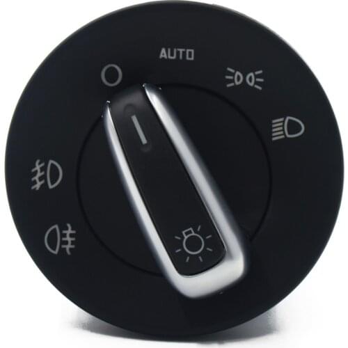High quality Headlight Switch For SKODA OCTAVIA II 04-13 INTERRUTTORE DEVIOLUCI CROMATO AUTO 1Z0941431K 1Z0 941 431K