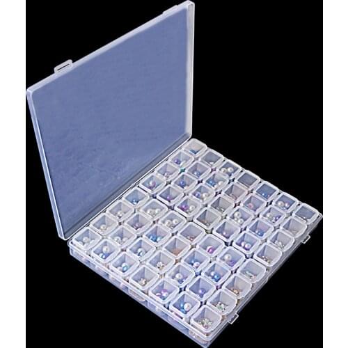 56 Grids Plastic Storage Jewelry Box Compartment Adjustable Container for Beads earring box for jewelry rectangle Box Case
