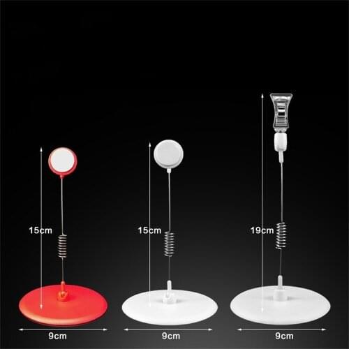 Advertising Wobbler Clip Stand Plastic Base Sticky Adhesive Sign Holder Stand Shaking Pricing Card Note Label Tag Clip
