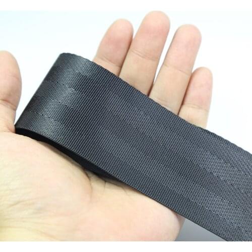 Width 48mm Seat Belt Webbing Strap Thicken Car Seat Stroller Safety Belt Harness Backpack Belt Straps Black Ribbon