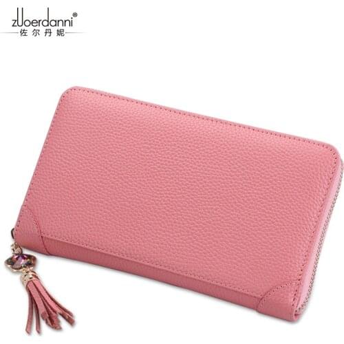 Zuoerdanni zipper card bag Fashion Large capacity leather women business card holder womens credit card package A917