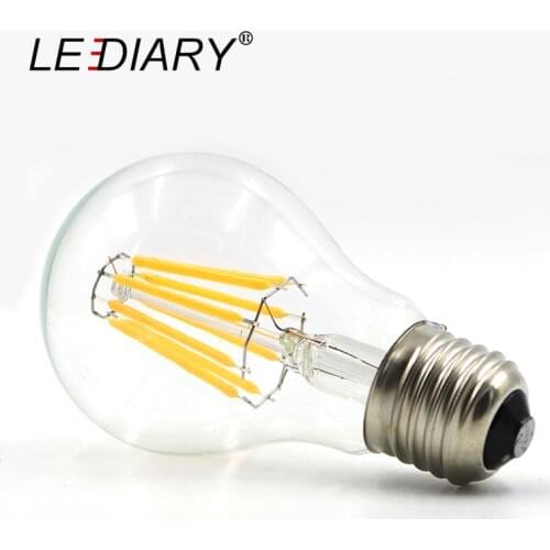 LEDIARY 5PCS Dimmable Retro E27 LED Filament Bulb Light Bombilla LED E27 220V-240V 2w/4w/6w/8w/12w A60/G45 E27 Edison LED Lampen