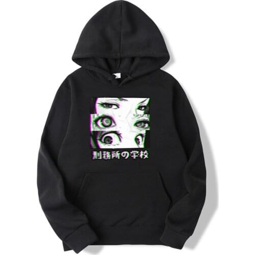 2020 New Prison School Men Hoodies Eyes Sad Japanese Anime MenMen/Wonen Sweatshirt Warm Fleece Hooded Student Sportswear