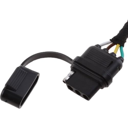 Weatherproof 7 Way Flat To 4 Way Flat Pin Adapter W/ Secure Tab For Trailer