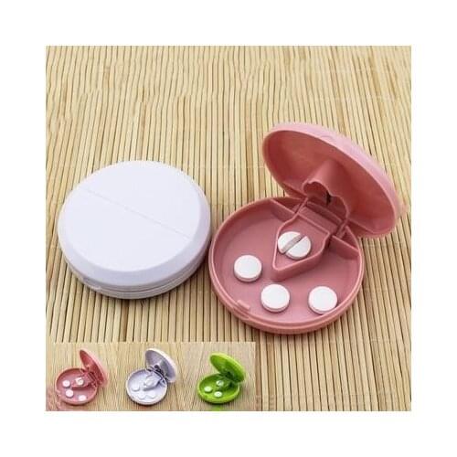 1Pcs Portable Organizer For Medicine Splitter Hold Storage Box Pill Tablet Pill Cutter Divider