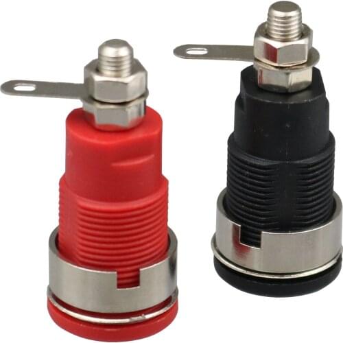 10Pairs 4mm Banana Socket Safety Binding Post Black and Red Panel Mount Connector