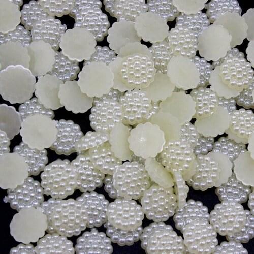 100pcs White color Flatback Half Round Pearl Craft ABS Imitation Pearl Resin Scrapbook Beads DIY Decorate