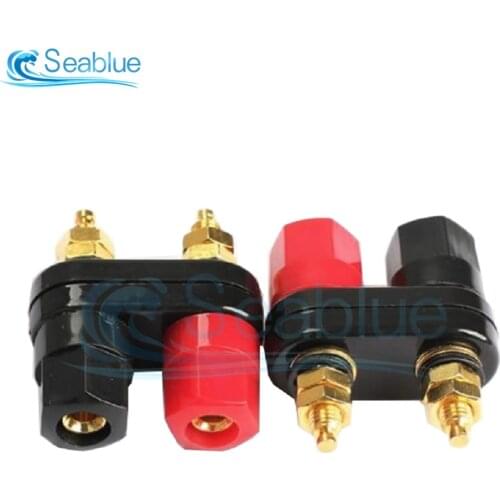 2 Pairs Quality Banana plugs Couple Terminals Red Black Connector Amplifier Terminal Binding Post Banana Speaker Plug Jack